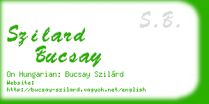 szilard bucsay business card