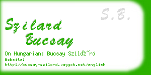 szilard bucsay business card